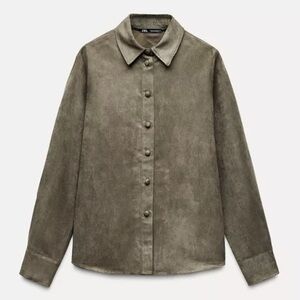 Zara Faux Suede shirt size M - NWT